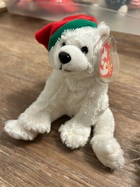 🧡NEW TY Beanie Babies Baby Plush Stuffed Animal Snowdrift Polar Bear Christmas